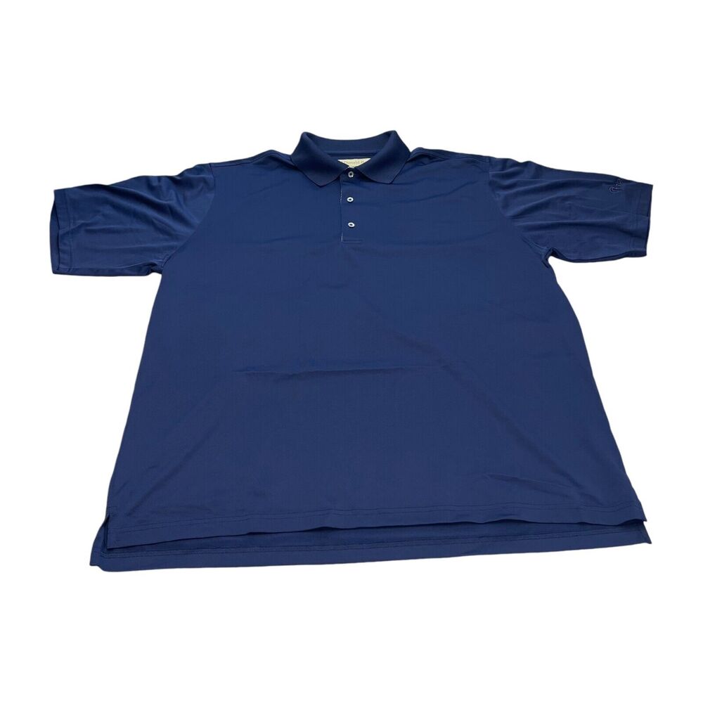 Donald Ross Polo Shirt Men's Large Navy Blue 100% Polyester Golf Performance - Picture 1 of 8